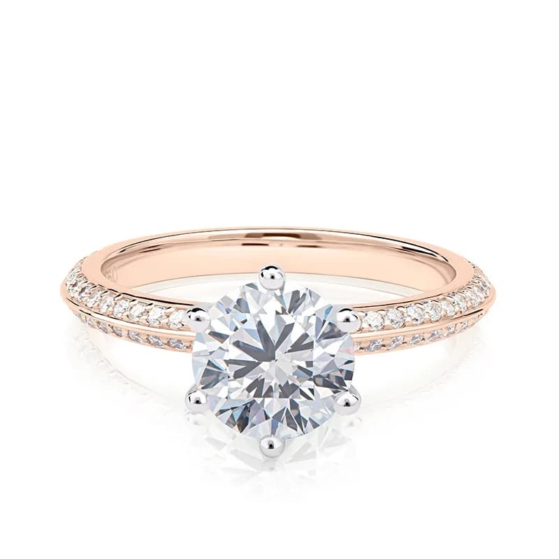 1 CT Edge Pavé with side stone — Engagement Rings | Evaan Jewels