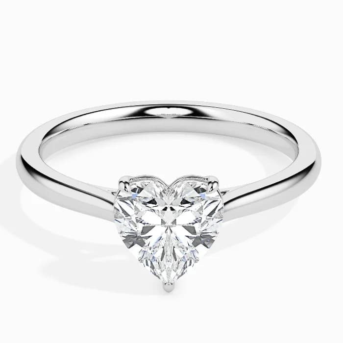 Evaan Lab Grown Diamond Solitaire Ring – Heart | 0.50 Ct — Thumbnail 2