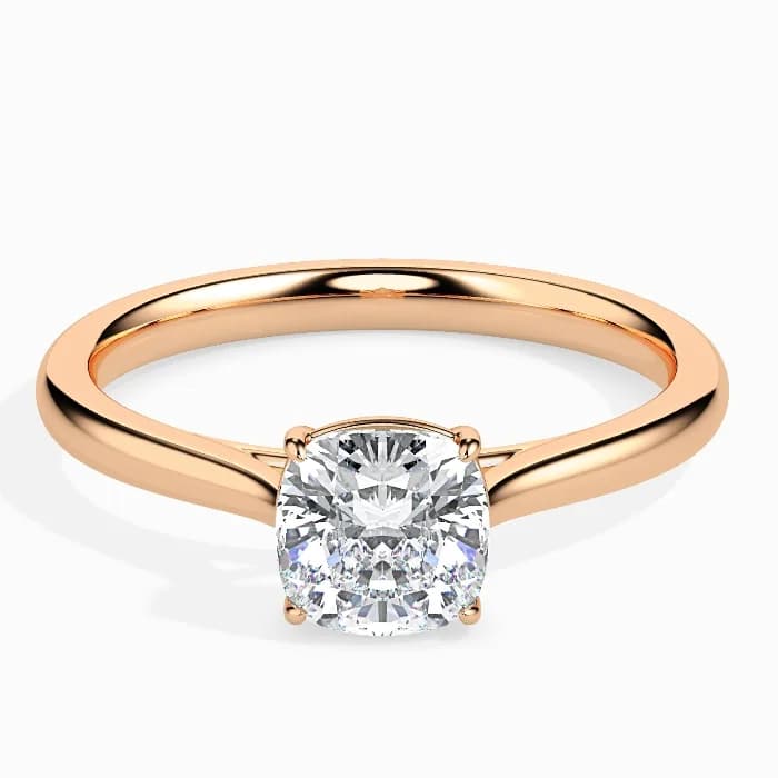Evaan Lab Grown Diamond Solitaire Ring – Cushion | R003 — Thumbnail 2